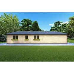 Casa de madera moderna NIZZA 8x14.50 44mm, lado derecho