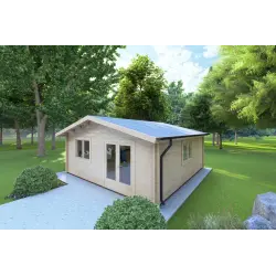 Oficina de jardín LELLA 6x6 44mm, frente lato derecho