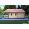 Casa de madera con porche y altillo GAIA 33.30 m² 44/100/44 mm, lado derecho
