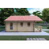Casa de madera con porche y altillo GAIA 33.30 m² 44/100/44 mm, lado izquierdo