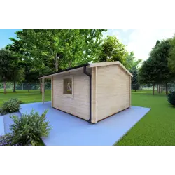 Casita de madera SONIA 6x4 44mm, lado derecho