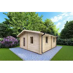 Casa aislada IRMA 5x6 44/100/44 mm, frente lado derecho