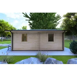 Casa aislada de madera IRMA 6x6 44/100/44 mm, lado derecho