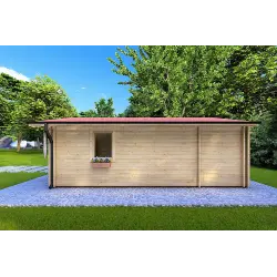Casa aislada de madera DALIA 6x8 44/100/44 mm, lado derecho