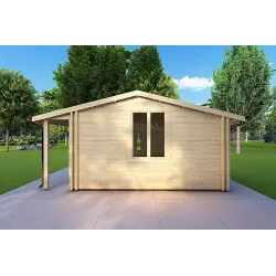 Casa aislada de madera ADELE 8x6 44/100/44 mm, lado derecho