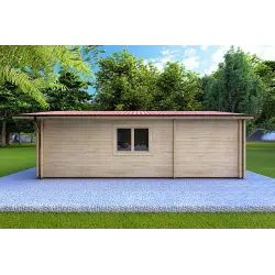 Casa de madera LARA 6x8 44/100/44 mm, lado derecho