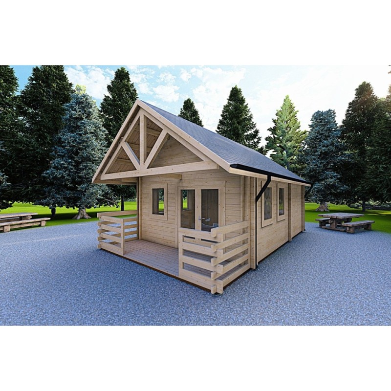 Casa aislada con altillo y terraza GAIA 33.30 m² 44/100/44 mm, frente lado derecho