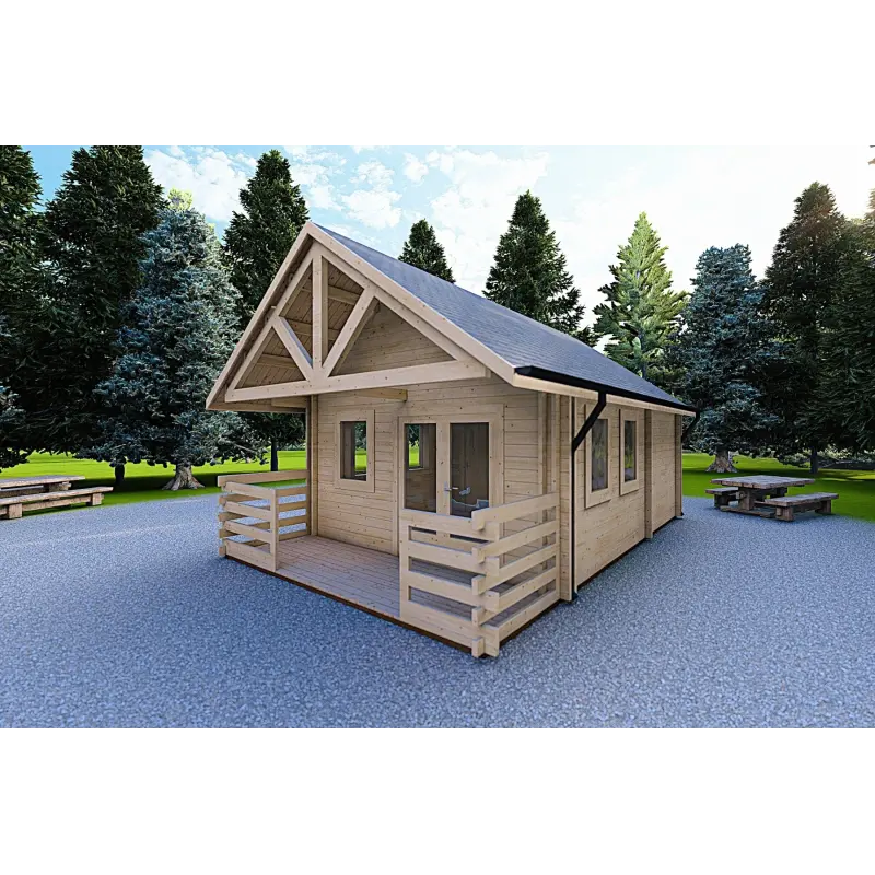 Casa aislada con altillo y terraza GAIA 33.30 m² 44/100/44 mm, frente lado derecho