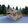 Casa aislada con altillo y terraza GAIA 33.30 m² 44/100/44 mm, frente lado derecho
