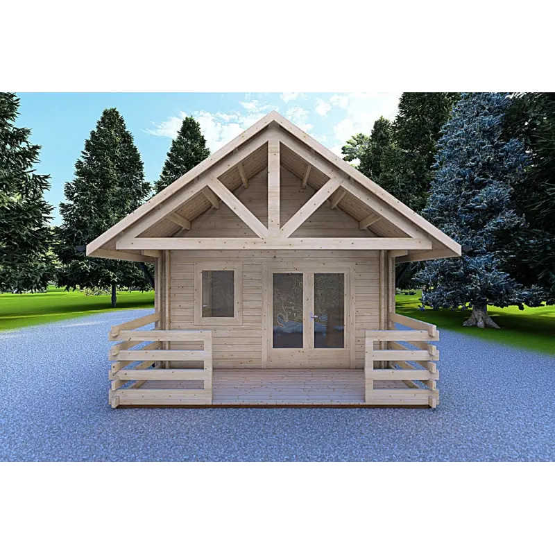 Casa aislada con altillo y terraza GAIA 33.30 m² 44/100/44 mm, vista frontal