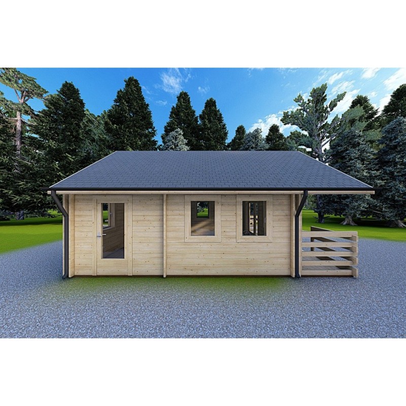 Casa aislada con altillo y terraza GAIA 33.30 m² 44/100/44 mm, lado izquierdo