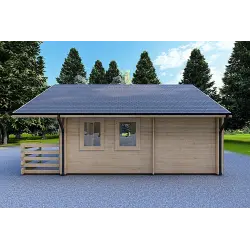 Casa aislada con altillo y terraza GAIA 33.30 m² 44/100/44 mm, lado derecho