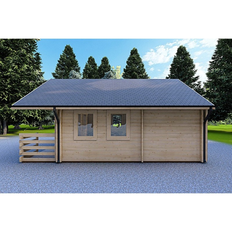 Casa aislada con altillo y terraza GAIA 33.30 m² 44/100/44 mm, lado derecho