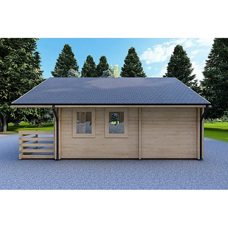 Casa aislada con altillo y terraza GAIA 33.30 m² 44/100/44 mm, lado derecho