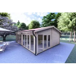 Oficina de jardín AUGUSTA 8x6 60mm, frente lado derecho