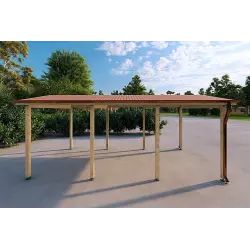 Pérgola para coche de madera 6x3 18 m², lado derecho
