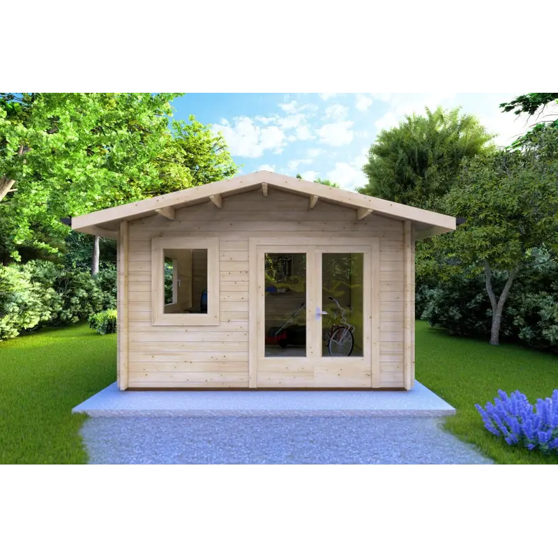 Casita de madera GIULIA 4x3 44mm, vista frontal