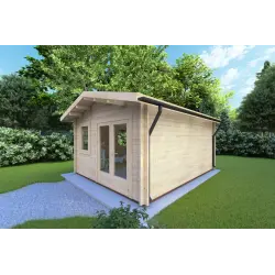 Caseta de jardín MATILDE 5x4 44mm, frente lado derecho