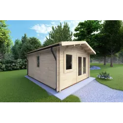 Caseta de jardín MATILDE 5x4 44mm, frente lado izquierdo