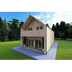 Casa aislada de estilo moderno PENELOPE 98 m² 44/80/30/40 mm, frente lado derecho