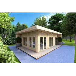 Oficina de jardín FLAMINIA 8x6 44mm, frente lado derecho