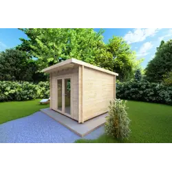 Caseta de jardín ILARIA 3x3 44mm, frente lado derecho