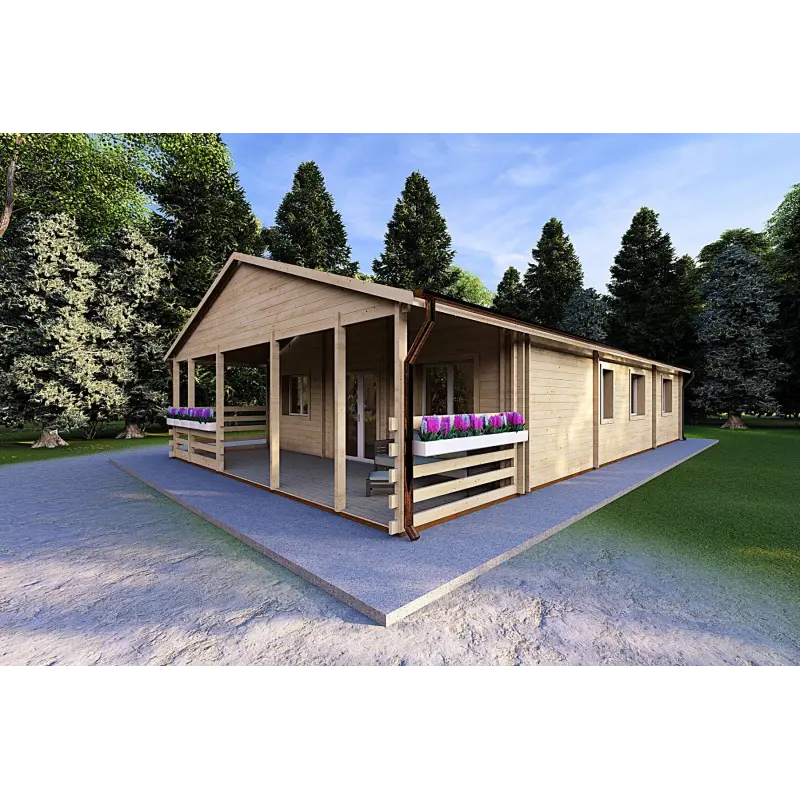 Casa prefabricada 116 m² FIRENZE 44/140/44 mm, frente lado derecho