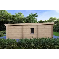 Casa prefabricada con porche CELESTE 143 m² 44/140/44 mm, lado derecho