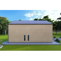 Casa de madera prefabricada bifamiliar CALIPSO 12x6 44/100/30/40 mm, lado derecho