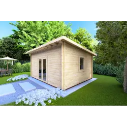 Casa de madera para jardín a un agua GLORIA 5.2x4.2 44mm, frente lado derecho