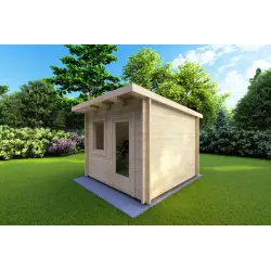 Casa de madera para jardín SOLA 3x3 44mm, frente lado derecho
