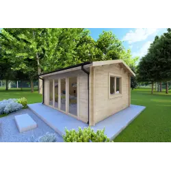 Caseta de jardín JESSICA 5x4 44mm, frente lado derecho