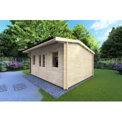 Cobertizo de madera AZZURRA 5x4 44mm, frente lado derecho