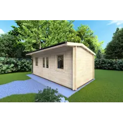 Caseta de jardín AZZURRA 6x3 44mm, frente lado derecho