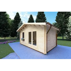 Cobertizo de madera EMILY 5x3 44mm, frente lado derecho
