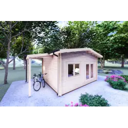 Casa de madera para jardín JASMINE 8x4 44mm, lado izquierdo