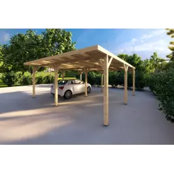 Pérgola de madera doble 6.36x5.75, frente lado derecho