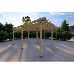 Pérgola de madera 6x, frente lado izquierdo