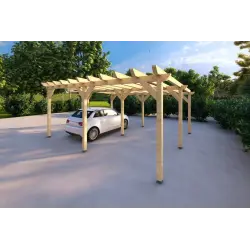 Pérgola de madera 6x5, frente lado derecho