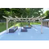 Pérgola de madera 20 m², vista frontal