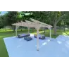 Pérgola de madera 20 m², frente lado derecho