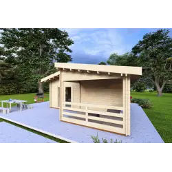 Casa aislada BIANCA 41.68 m² 44/100/44 mm, frente lado derecho