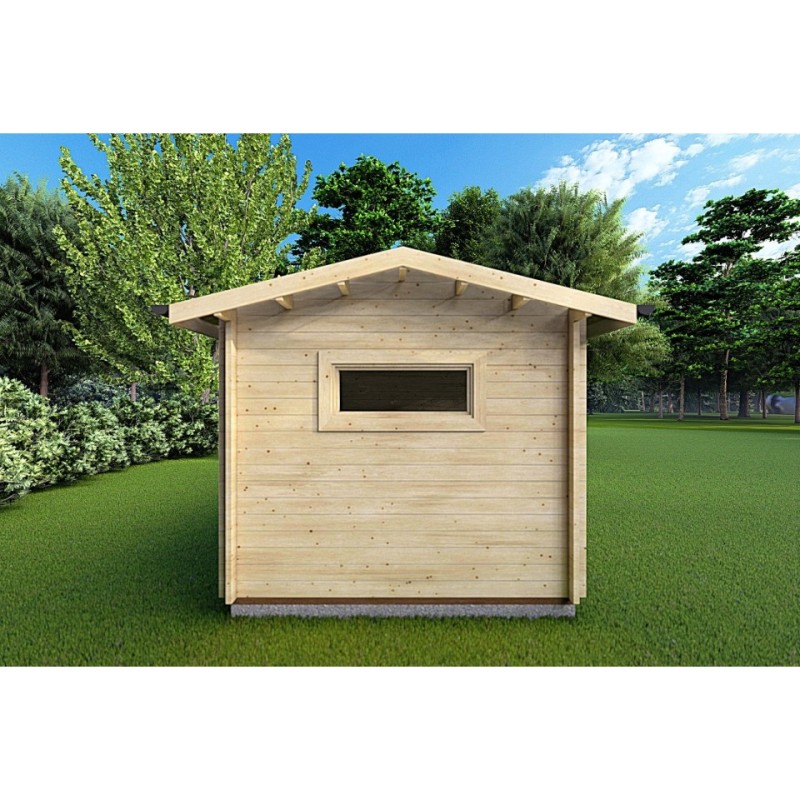 Caseta de jardín con leñera FRIDA 6.4x3 44mm, lado izquierdo