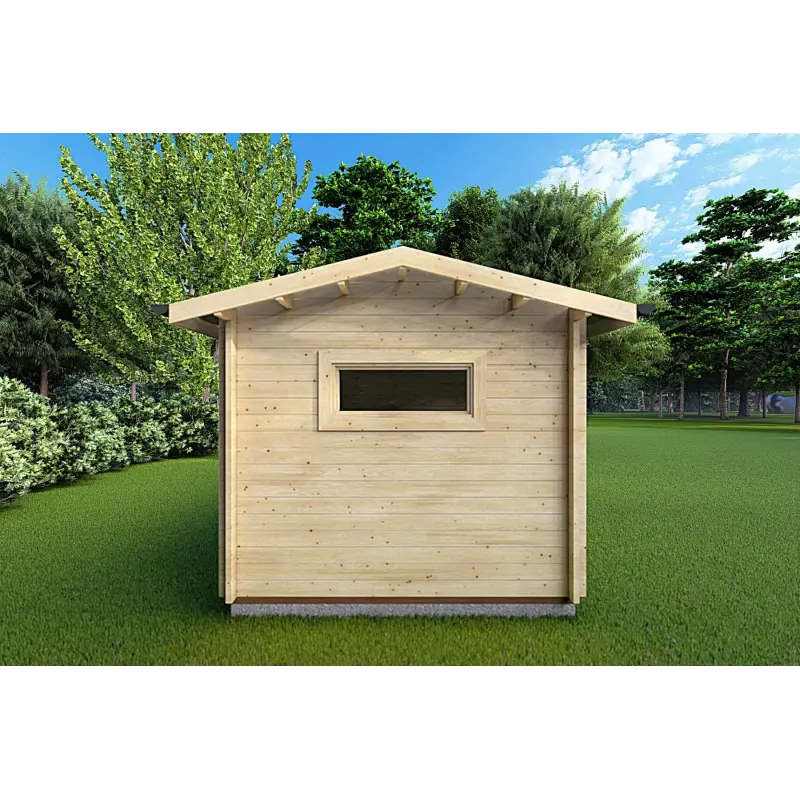 Caseta de jardín con leñera FRIDA 6.4x3 44mm, lado izquierdo