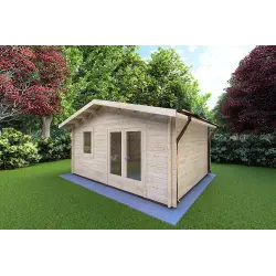 Caseta de jardín EMILY 5x4 44mm, frente lado derecho