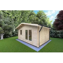 Cobertizo de madera EMILY 6x4 44mm, frente lado derecho