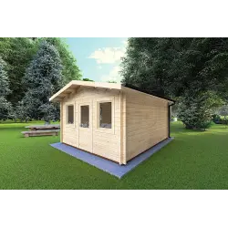 Casa de madera para jardín CHIARA 4x5 44mm, frente lado derecho