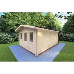 Cobertizo de madera CHIARA 4x6 44mm, frente lado derecho