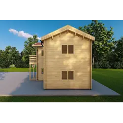 Casa aislada de madera GILDA 98 m² 44/100/44 mm, lado derecho