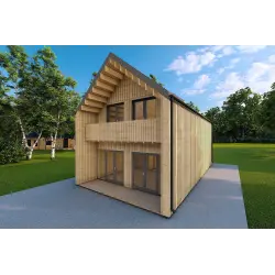 Casa habitable con revestimiento PENELOPE 12x6 44/120/30/40 mm, frente lado derecho